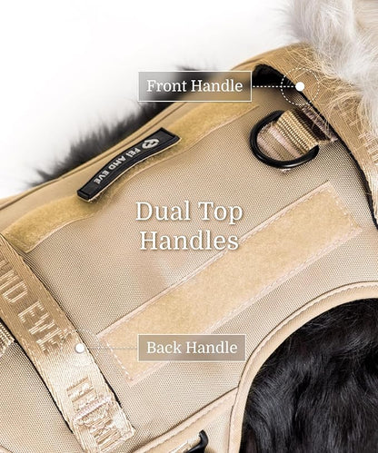 2025 New Edition, Fei & Eve MagEase Dog Harness - 3-Second Magnetic Buckles | 3-Point No-Pull Control | Heavy-Duty 900D Nylon | Dual Safety Handles | Breathable Mesh | Adjustable Fit, Large, Champagne