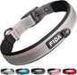 Fida Heavy Duty Dog Collar, Ultra Comfortable Soft Neoprene Padded, Adjustable Reflective Nylon Pet Collar with Durable Metal Belt Buckle for Medium Breeds (M, Grey)
