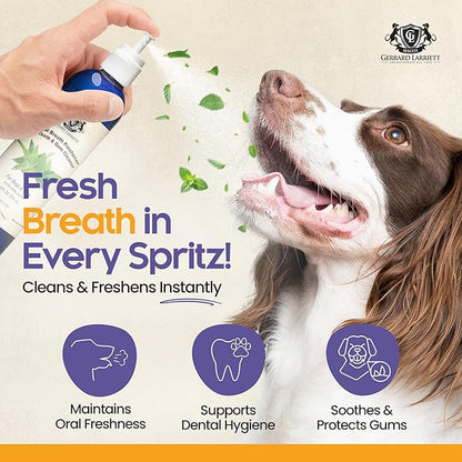 Dog Mouthwash, Dog and Cat Breath Spray with Baking Soda - 8 oz Natural Dog Breath Fresheners with Mint and Aloe Vera Mouth Spray for Tartar Control and Plaque, Dog Teeth Cleaning by Gerrard Larriett
