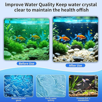 Aquarium Carbon Pad -Premium Cut to Fit Carbon Infused Filter Pad Media for Crystal Clear Water Fish Tank and Ponds (10.5x72in)