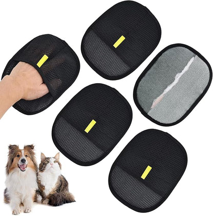 5pc Pet Hair Removal Gloves, Reusable Cats & Dogs Pet Hair Removal Tool,Efficient Pet Hair Removal Electrostatic Gloves is Suitable for Clothes, Sofas, Beds and Carpets