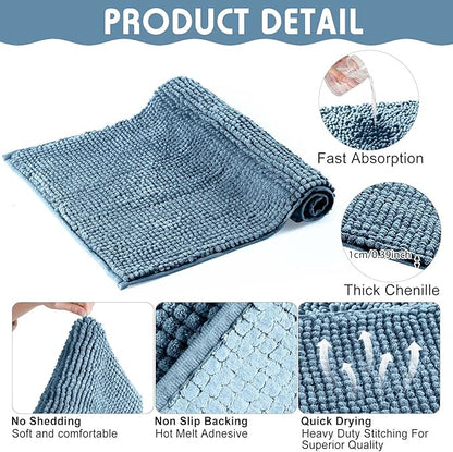 Amylove 4 Pcs Guinea Pig Cage Liner Guinea Pig Bedding Washable Fleece Pee Pads Reusable Small Animals Training Mat Small Animal Sleeping Bed for Bunny Hamster(Blue,16 x 24 Inch)