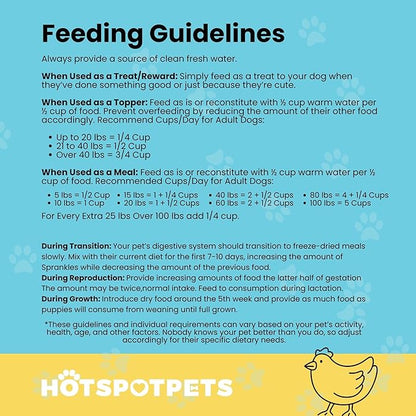 Freeze Dried Raw Chicken Meal Toppers for Dogs - Single Protein,All Natural, Grain-Free- Perfect for Training, Topper or Snack - Made in USA - (Chicken Meal Toppers) 1LB Bag (500+ pcs)