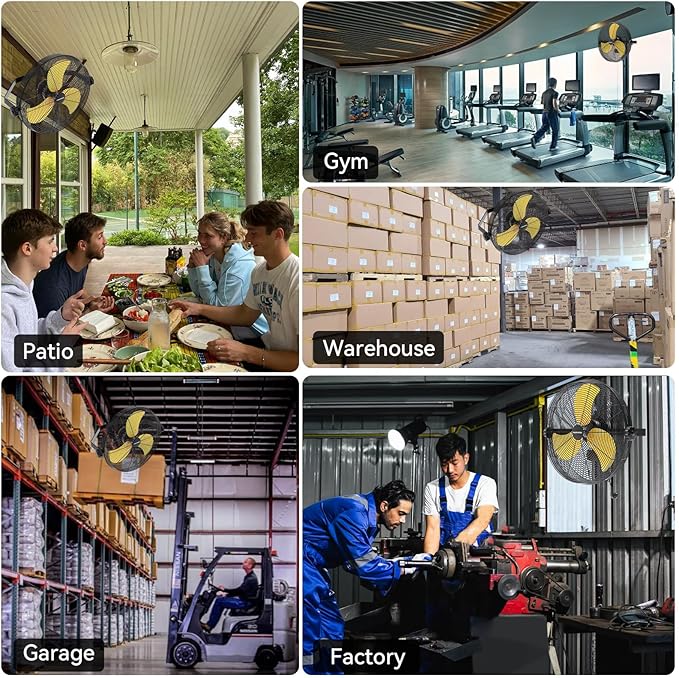 2PCS 18 Inch Wall Fan Pro Series - 4900 CFM 3 Speed High Velocity Industrial Wall Mount Fans for Commercial, Residential, Warehouse, Covered Patio, Shop, Garage, Barn, Gazebo UL Safety Listed