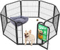 FXW Homeplus Unleashed Indoor Dog Playpen - Stress-Free and Safe Play, Heavy Duty 24 Inch 8 Wire Panels Dog Pen for Puppy and Small Dogs, Black│Patented