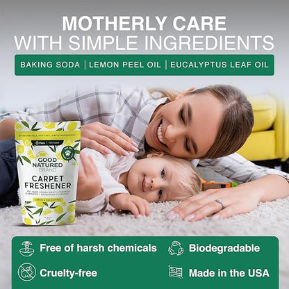 Good Natured Brand | Laundry Bundle | Carpet Freshener Lemon & Eucalyptus 47oz | Pet-Friendly Carpet Deodorizer | Laundry Powder Peppermint 47oz | Hypoallergenic Laundry Powder 94 Loads
