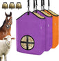 3 PCS Goat Hay Feeder,Hay Bags for Horses,Goats,Donkeys with Reinforced Oxford Fabric and High Strength Metal Clasp,Horse Feeding Supplies with Adjustable Strap for Easy Hanging(2Purple+1Orange)