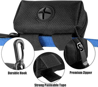 2Packs Dog Poop Bag Holder for Leash Attachment Dog Poop Bag Dispenser Dog Waste Bag Dispensers Dog Poop Bag Holders Fit Dog Leash Accessory With Hand Free Holder Carriers, Pink & Black