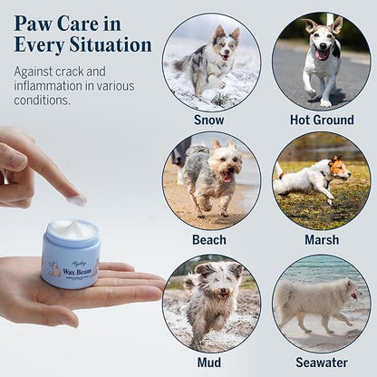 Flydog Wax Beans Fragrance-Free Pet Paw & Nose Balm Cream – Moisturizing, Soothing & Repairing Dry, Cracked Pads for Dogs, Cats & Small Animals, Avocado Oil Multi-Purpose Paw & Nose Protector, 50ml