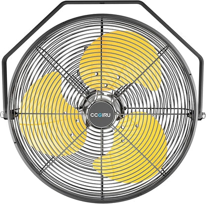 2800 CFM 12" Industrial Wall Mount Fan, High Velocity 3-Speed Professional Metal Wall Mounted Fan with Sealed Motor, Heavy Duty Fan Indoor for Covered Patio, Greenhouse, Gazebo, and Garage, UL Listed