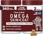 Dog Skin and Coat Supplement -360 Soft Chew Omega Treats for Skin Allergies -Salmon Oil Blend of Essential Fatty Acids, Omega 3, 6, Vitamins, Minerals -Made in USA (2 Packs of 180, Lamb Flavor)