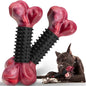 Apasiri Dog Toys for Aggressive Chewers with Bacon Flavor: 8" Indestructible Chew Bones for Large Breeds, Tough Nylon & Rubber Dog Toys Keep Them Busy, Interactive Play - 2-Pack