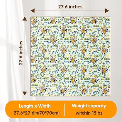 27.6" Large Cat Grooming Wrap, Cat Grooming Supplies, Cat Wrap for Cutting Nails, Self-Adhesive Cat Grooming Bag for Cats Within 15lbs Cat Restraint for Nail Clipping, Medicine Taking(Green)