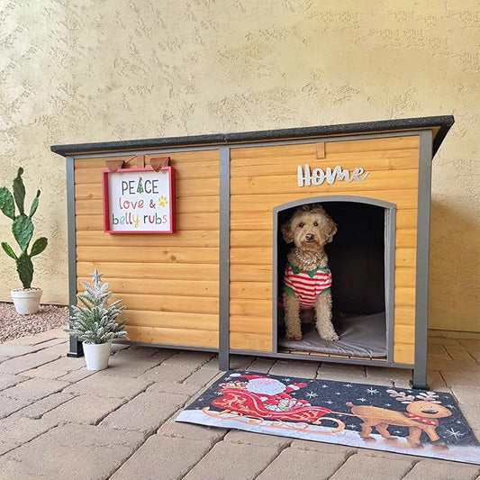 Aivituvin 59" Large Dog House 100% Insulated Dog Kennel with Liner for Winter,Waterpoof for Outdoor & Indoor Use.