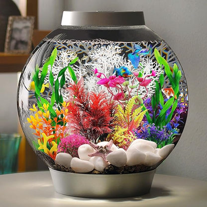 Aquarium Decorations Plants with Resin Coral, 12 pcs Fish Tank Accessories, Fish Tank Decorations Small Plants Plastic, Aquarium Decor Artificial Plant