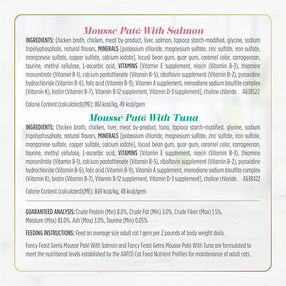 Fancy Feast Gems Pate Cat Food Mousse and a Halo of Savory Gravy Wet Cat Food Variety Pack - (Pack of 12) 4 oz. Boxes