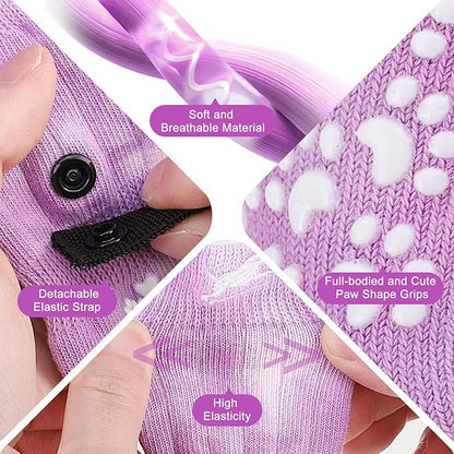 EXPAWLORER Anti Slip Dog Socks to Prevent Licking Paws, Dog Shoes for Hot Pavement, Dog Booties for Small Medium Large Senior Dogs, Traction Control Dog Boots & Paw Protectors for Hardwood Floors