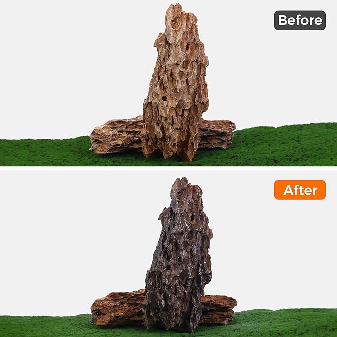 14-16 Inches Natural Dragon Stone 2 PCS Ultra Large Aquarium Rocks for Aquascaping, Aquarium Landscaping, Terrariums, Fish Tank Decoration, Vivariums, Paludarium, Amphibian Enclosures