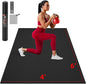 Extra Large Exercise Mat, 10'x6'/9'x6'/8'x6'/7'x5'/6'x4' (8mm/10mm) Thick Workout Mat for Home Gym Flooring, Garage, Shoe-Friendly, High-Density, MMA, HIIT, Weight Lifting, Cardio&Strength