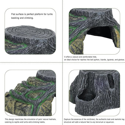 Gecko Tank Accessories, Tortoise Habitat Accessories, Ball Python Tank Accessories, Large Snake Hides, Perfect Terrarium Decor for Reptile Gecko Basking Humid Hiding (Large)