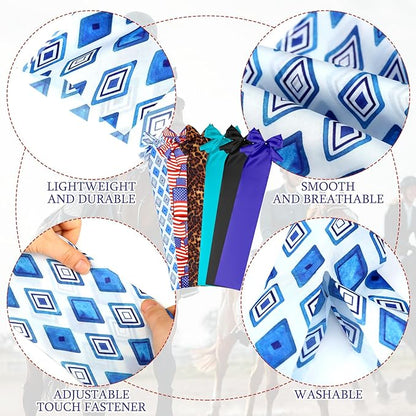 6 Pcs Horse Tail Bag Breathable Guard 22" Slip on Horse Care Tail Wrap 2 Strand Closure Straps Grooming Supplies to Keep from Dirt Breakage Rubbing 6 Designs(Modern Style)
