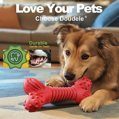 Dog Toys for Aggressive Chewers, Dog Toys for Medium Large Dogs, Natural Rubber Dog Chew Toys with Beef Flavor, Indestructible Chew Toys for Aggressive Chewers (red)
