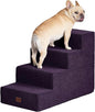 EHEYCIGA Dog Stairs for Bed 20" H, 4-Step Extra Wide Dog Steps for High Bed, Pet Steps for Small Dogs and Cats, Non-Slip Balanced Pet Ramp Indoor, Purple