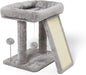 17.7-inch Small Cat Tree Tower with Scratching Post for Indoor Cats,Light Grey