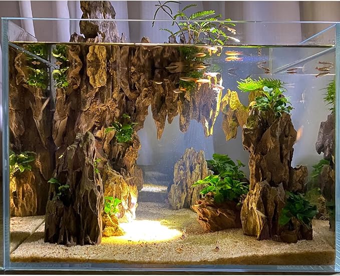 Aquariums Stones Natural Rocks 3Lb Aquarium Rock for Fish Tank Aquascaping,Aquariums,Terrariums,Vivariums,Decorative Stone,Reptile Enclosures,Paludariums,and Gardens-（2-5 Inch）