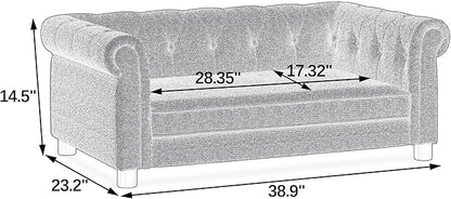 Dog Sofa Couch for Medium to Large Dogs, Memory Foam Pet Sofa Couch with Washable Fabric, Durable Elevated Dog Bed with Legs, Removable Cushion for Medium and Large Dogs, Black