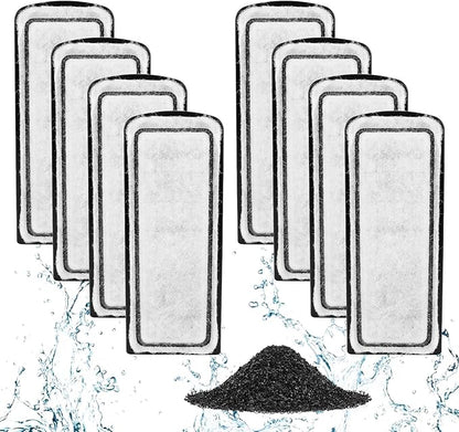 AQQA 8 Packs Aquarium Filter Cartridges with Activated Carbon - Remplacement Fish Tank Filters Cotton