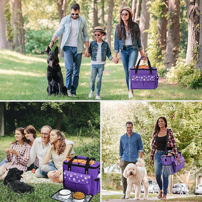 Dog Travel Bag, Airline Approved Dogs Bags for Traveling, 2 Dog 's Food Travel Container and Collapsible Bowls, Weekend Pet Travel Bags (X-Large)