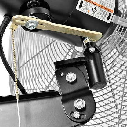 Global Industrial Deluxe Oscillating Wall Mount Fan, 24" Diameter, 1/2HP, 8,650CFM