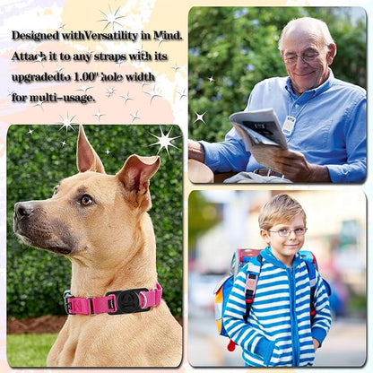 2 Pack Waterproof AirTag Dog Collar Holder Compatible with Apple AirTag, Silicone Hidden Loop Holder for Airtag Tracker, Anti-Lost Dog Collar Air Tag Accessories(Black,Black)