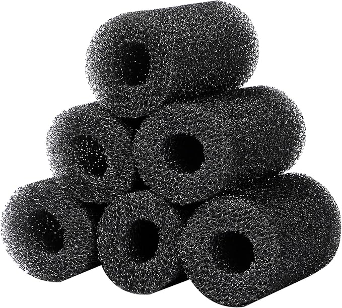 AQUANEAT 6-Pack Pre-Filter Sponge for Aquarium Shrimp Fry Fish Tank Filter 1” Intake, Replacement Foam Cover