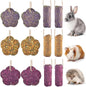12PCS Rabbit Chew Sticks, Hanging Chew Sticks & Cakes Timothy Hay Rose Chrysanthemum Treat for Bunny Chinchilla Guinea Pig Hamster and Other Small Pets Molar Snack Toy