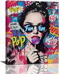 Fashion Women Wall Art Glam Modern Artwork for Girls Banksy Street Graffiti Pop Art Canvas Pictures Painting Print Framed Decorations Gifts for Bedroom Living Room Office 16"x20"