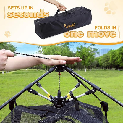 Extra Large Catio Outdoor Cat Enclosure, Rywell 3-Tier Spacious Outdoor Cat Tent, Weatherproof&Sunproof with 5 Windows, Foldable Cat Enclosure for Patio, Camping, Indoor(Includes Carry Bag)