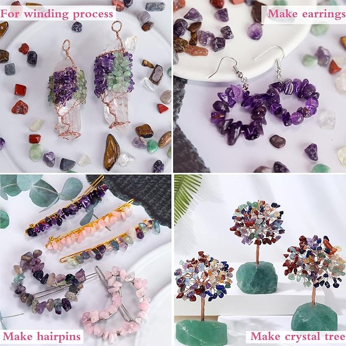 1lb Clear Quartz Aquarium Gravel Rocks Natural Tumbled Healing Crystal Chips Bulk Gemstones Crushed Stones for Fountain Vase Filler Planters Decorative Fish Tank Potted Reiki Energy Balancing