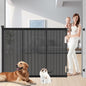 Extra Tall Retractable Baby Gates: 51" Tall Pet Gate, Extend up to 120" Wide, Mesh Baby Gate with Support Rods Jump-Proof Design for Cats & Large Dogs High Dog Cat Door Indoor Outdoor, Black