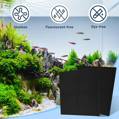 Aquarium Sponge Filter – Cut-to-Fit Filter Foam for Most Fish Tanks, Efficiently Traps Debris & Particles, Easy to Clean Prefilter Sponge for Aquarium, Dye-Free, 20x20x1 Inch, (50PPI)