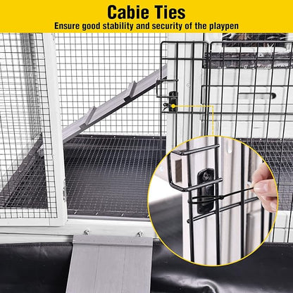 Aivituvin Pet Playpen Guinea Pig Cage Small Animal Rabbit Exercise Pen with Waterproof Floor Liner - Extension Playpen ONLY