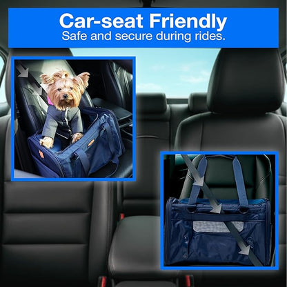 Dog Sling Carrier for Small Dogs – Pet Shoulder Bag with Safety Strap, Breathable Dog Pouch Carrier for Puppies and Cats – Soft Hands-Free Dog Carrier for Travel, Hiking, Shopping