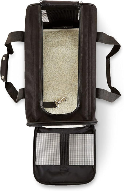 Amazon Basics Soft-Sided Mesh Pet Travel Carrier for Dog, Cat, up to 16 pounds, 16.5" L x 10.6" W x 11" H, Black