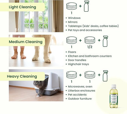 Good Natured Brand All-Purpose Cleaner Concentrate + 16 oz Bottle | Multi-Surface Cleaner | Natural Lemon Essential Oil | Multipurpose Cleaner All Surfaces | Lemon Love | 4oz makes 64oz