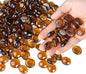 1LB Glass Marbles, Transparent and Smooth Flat Glass Beads for Vases, Mosaic Gem Pebbles for Aquarium Decor, Floral Arrangements, Mancala Stones, Vase Filler and Crafts, Brown