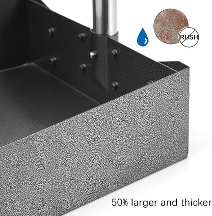 Dog Pooper Scooper for Large Dogs, Metal Aluminum Tray and Spade Poop Scoop Set with Adjustable Stainless Steel Long Handle, Pet Waste Removal Heavy Duty Poop Scooper