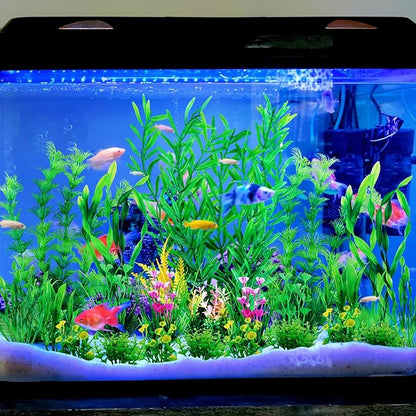 Fish Tank Plants, 20pcs Aquarium Decor Green Plants Artificial Aquarium Decorations Plant, Fish Tank Accessories for Household and Office Aquarium Simulation, Small to Large