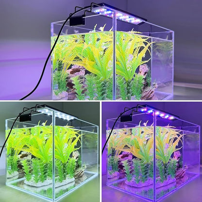 FEDOUR USB Mini Aquarium LED Light, Full Spectrum Aquarium Light with Extendable Brackets, Adjustable Aquarium Plant Light with External Controller, for Freshwater Tank (8-13in)