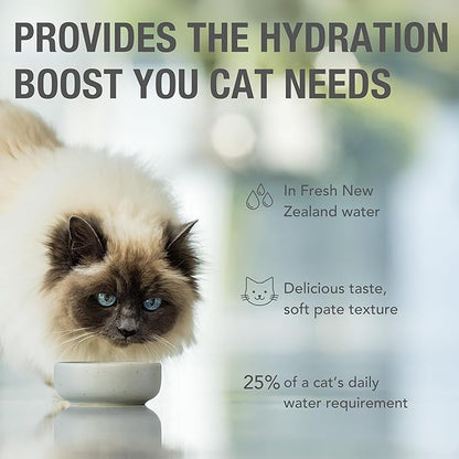 Feline Natural Wet Cat Food Pouch - Chicken & Lamb Feast, Grain-Free, Cage-Free & Grass-Fed, New Zealand Made, Single Serve Pate, 3oz, 12 Pack